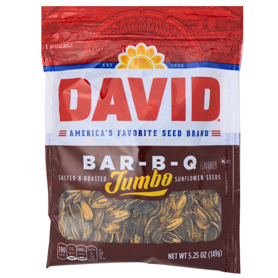 DAVID Bar-B-Q Jumbo Sunflower Seeds - 5.25 oz