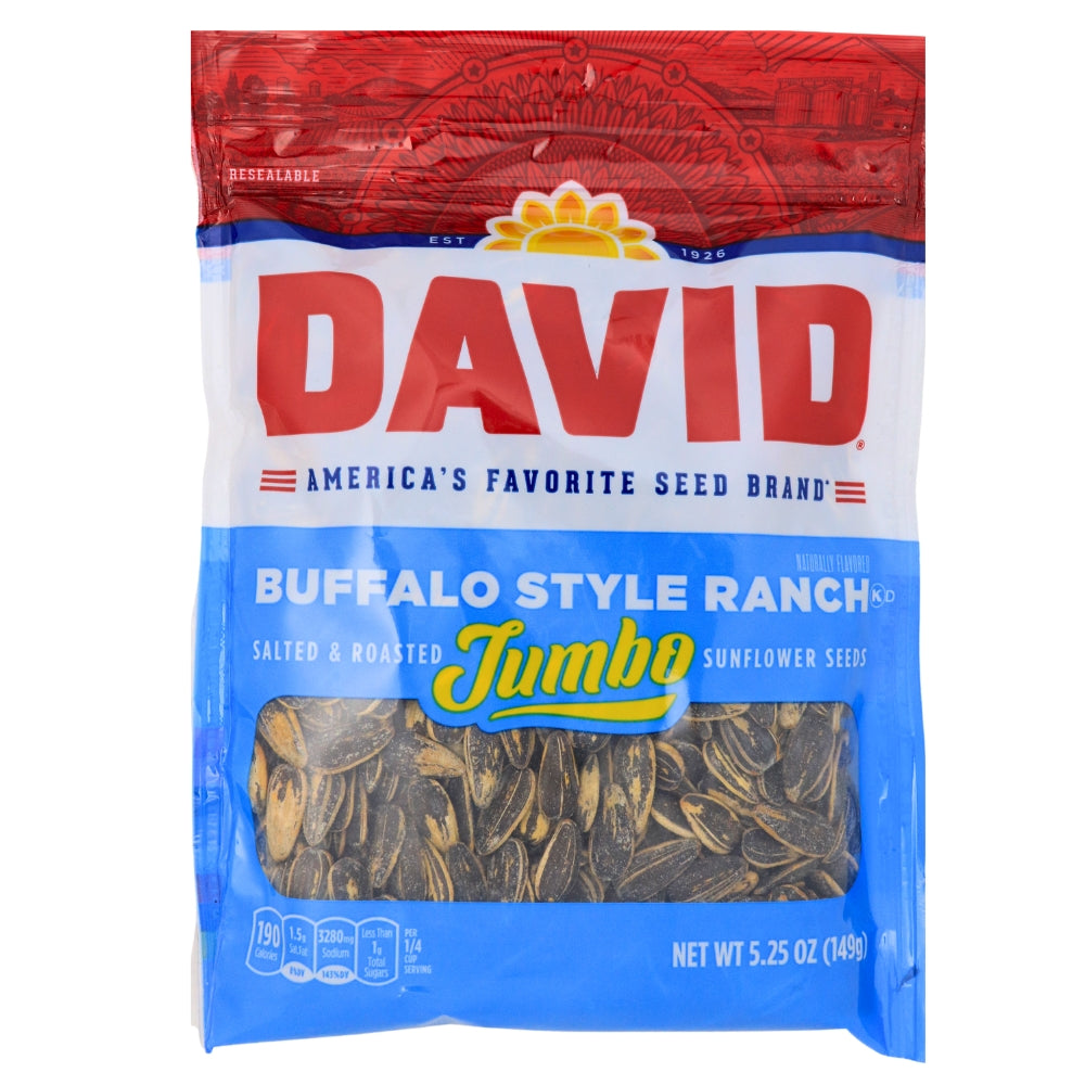 DAVID Buffalo Style Ranch Jumbo Sunflower Seeds - 5.25 oz