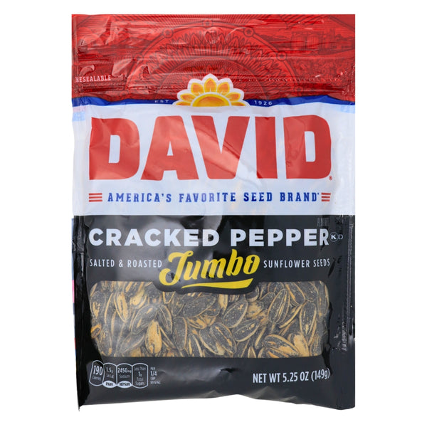 DAVID Cracked Pepper Jumbo Sunflower Seeds - 5.25 oz