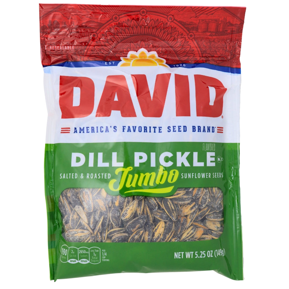 DAVID Dill Pickle Jumbo Sunflower Seeds - 5.25 oz