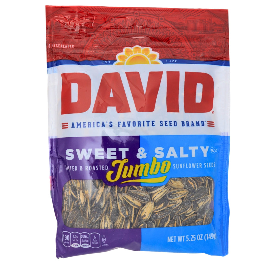 DAVID Sweet & Salty Jumbo Sunflower Seeds - 5.25 oz