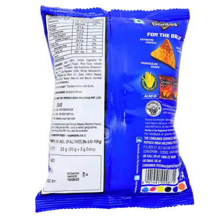 Doritos Masala Mayhem (India) - 23g Nutrition Facts Ingredients