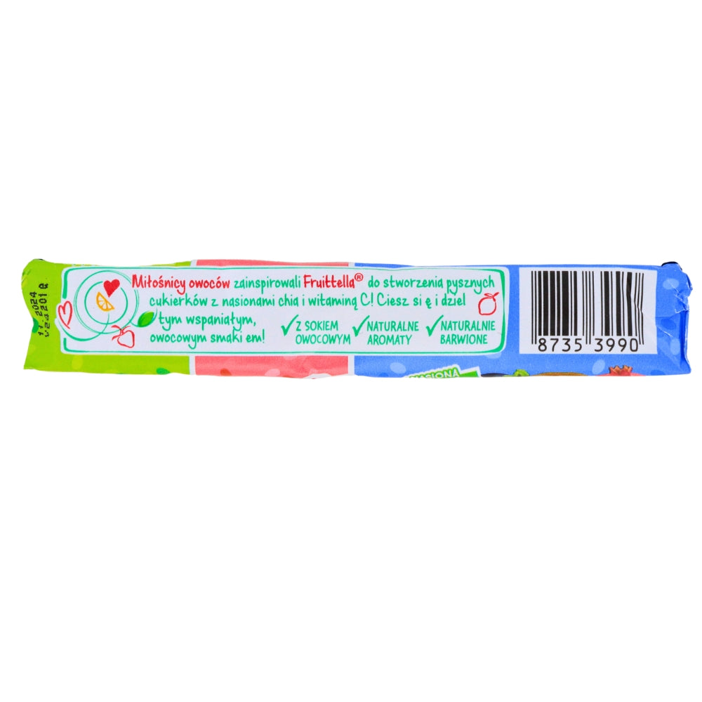 Fruit-Tella Super Mix with Chia Seeds - 41g Nutrition Facts Ingredients - fruit-tella candy - fruittella