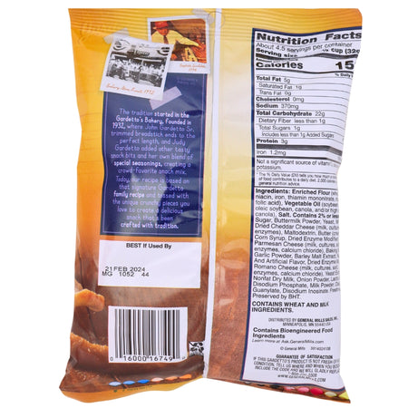 Gardettos Italian Cheese - 5.5oz Nutrition Facts Ingredients