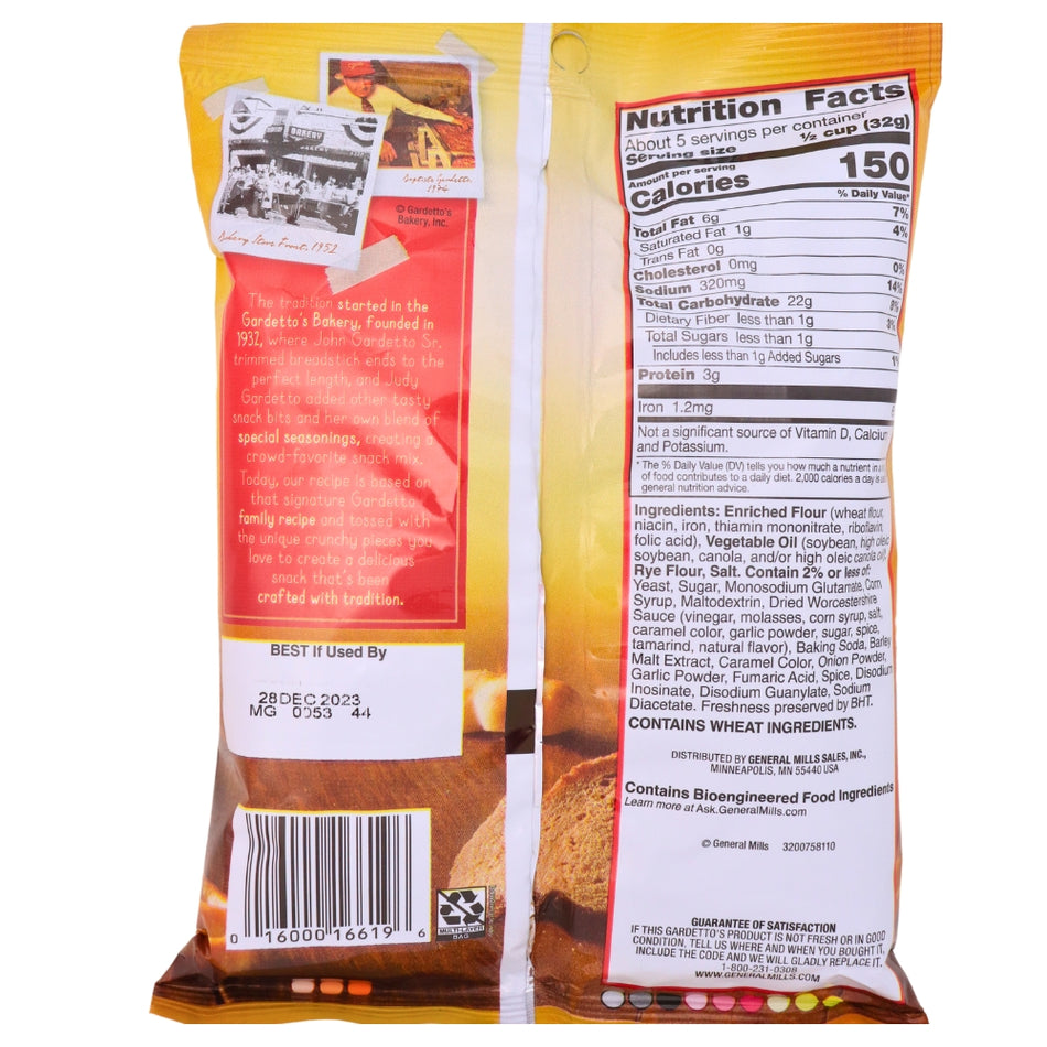 Gardettos Original - 5.5oz Nutrition Facts Ingredients - Pretzel - Original Pretzel Mix - Original Gardettos Pretzels