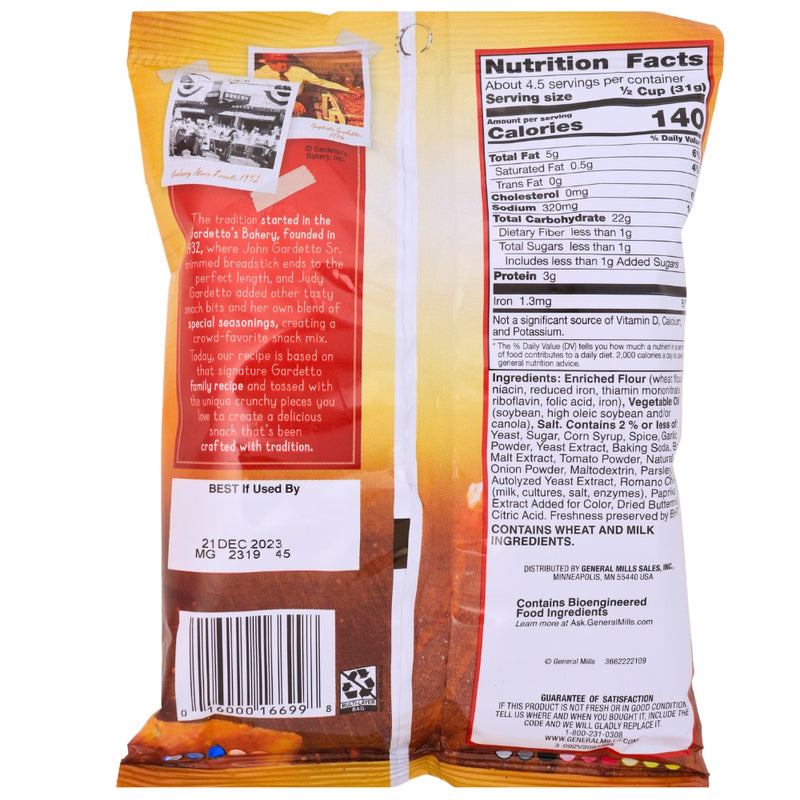 Gardettos Pizzeria - 5oz Nutrition Facts Ingredients - Pretzel - Gardettos Pretzel - Pizza Pretzel