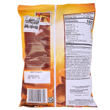 Gardettos Roasted Garlic - 4.75oz Nutrition Facts Ingredients - Pretzel - Roasted Garlic Pretzel