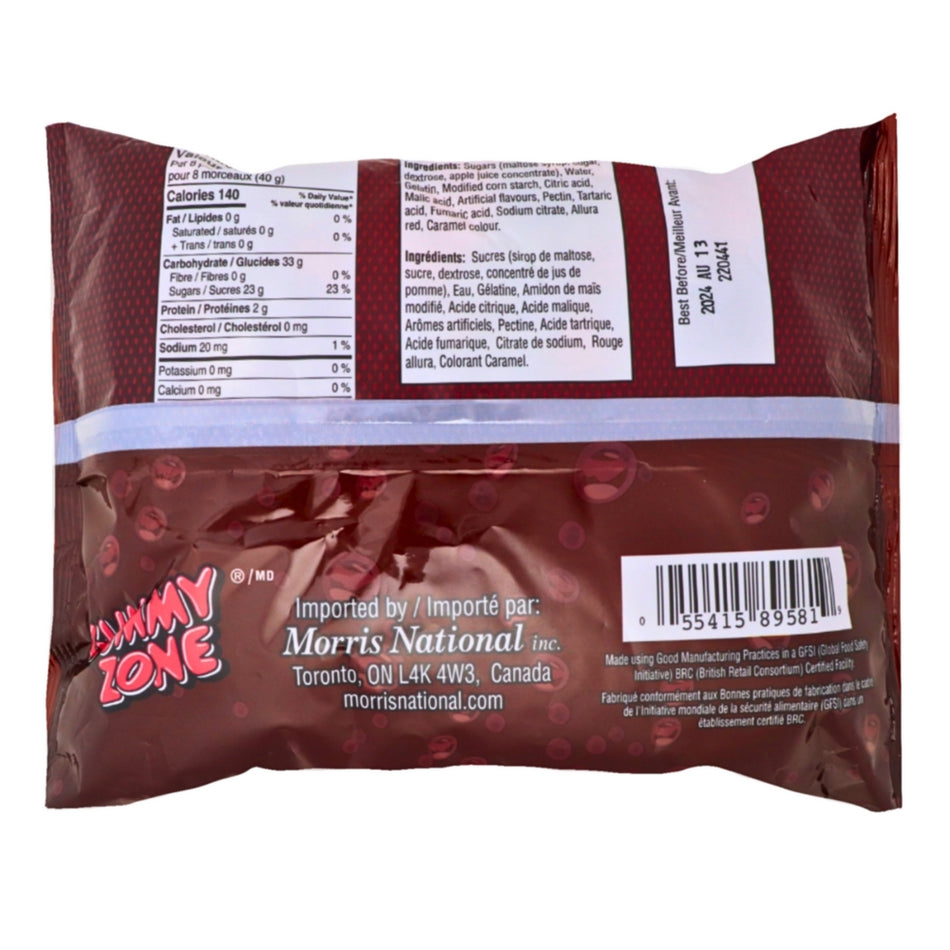 Gummy Zone Sour Cherry Cola Bottles Candy-1 kg Nutrition Facts Ingredients