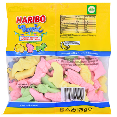 Haribo Bumix - 175g Nutrition Facts Ingredients