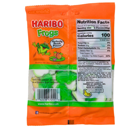 Haribo Frogs - 5oz Nutrition Facts - Ingredients
