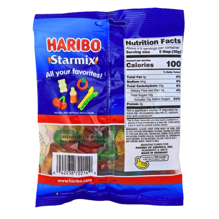 Haribo Starmix - 5oz Nutrition Facts - Ingredients