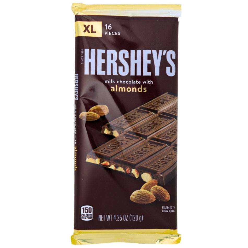 Hershey's Milk Chocolate with Almonds XL- 4.25oz - Hershey's Chocolate Bar - Chocolate Bar - Almond Chocolate Bar - Hershey's Almond Chocolate Bar
