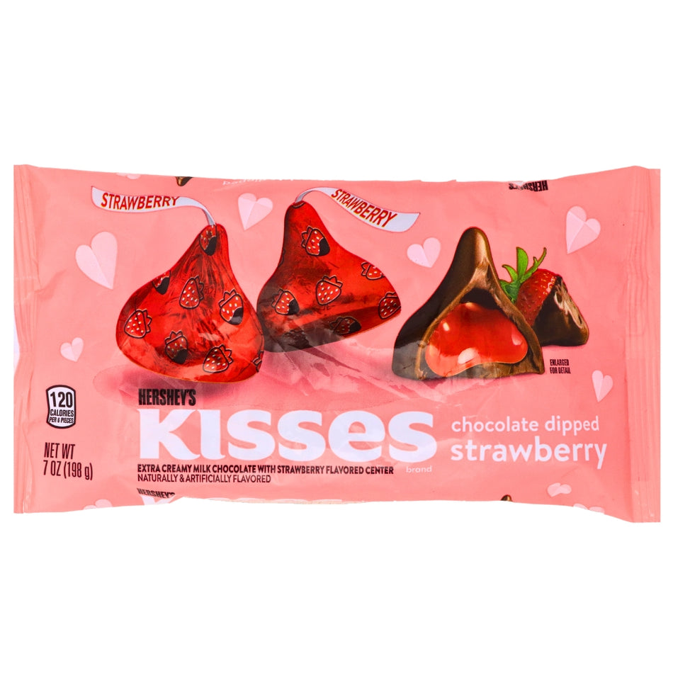 Hershey Kisses Strawberry Dipped - 198g - Hershey's Kisses Strawberry Dipped - Valentine's Day Chocolates - Strawberry Bliss Kisses - Chocolatey Romance - Romantic Chocolate Treats - Sweet Gestures - Iconic Kiss Shape - Luscious Strawberry Flavour - Valentine's Day Gifts - Sweet Moments of Bliss