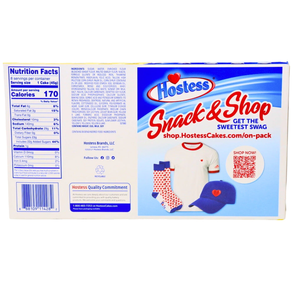 Hostess Iced Lemon Cup Cakes - Nutrition Facts - Ingredients - American Snacks