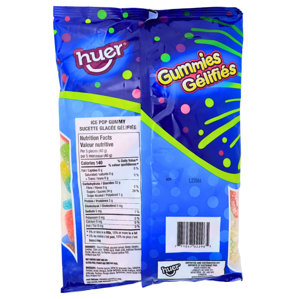 Huer Ice Pop Gummies - 1kg  Nutrition Facts Ingredients