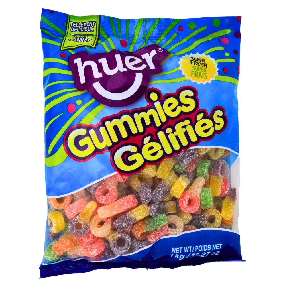 Huer Gummies Mini Sour Suckers - 1kg - Bulk Candy