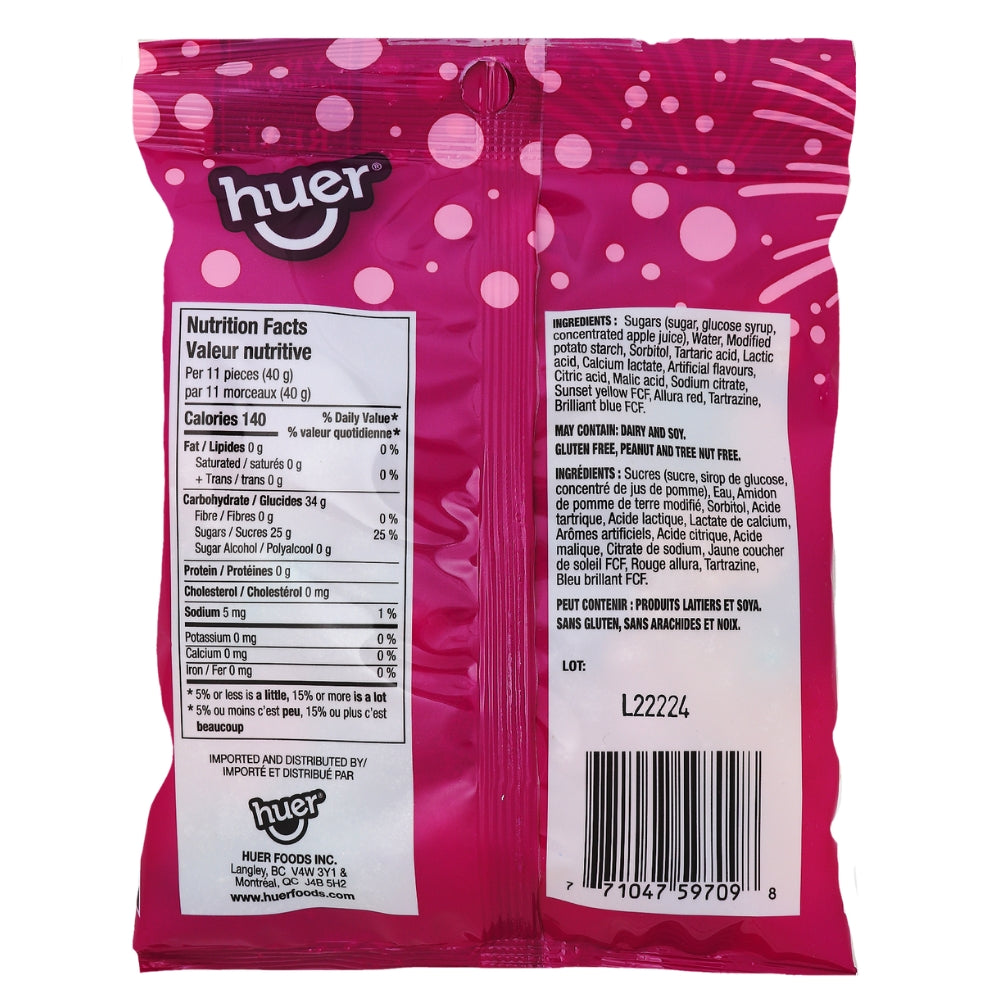 Huer Sour Brats - 120g Nutrition Facts Ingredients - sour candies - Huer sour gummy