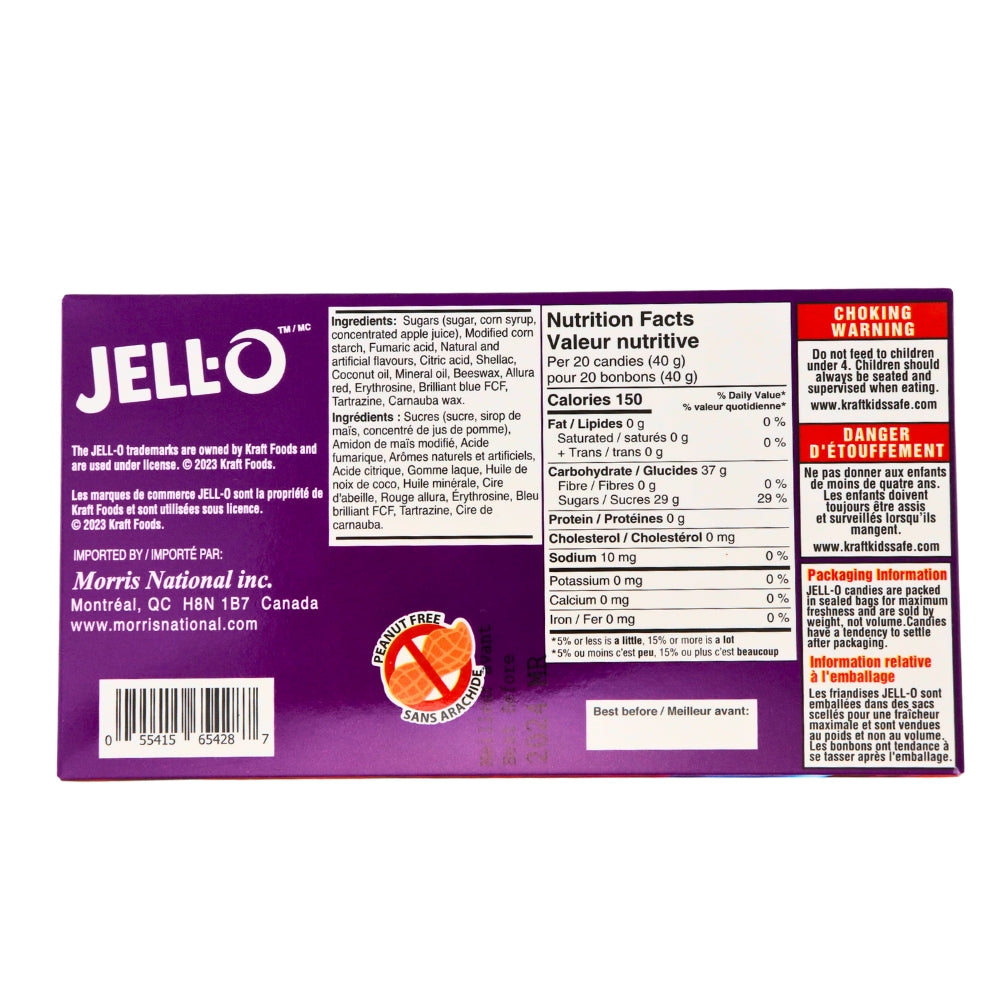 Jell-O Berry Mix - 120g  Nutrition Facts - Ingredients| Candy Funhouse