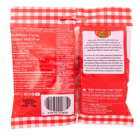 Jelly Belly Very Cherry - 100g Nutrition Facts Ingredients - jelly belly - jelly beans - retro candy - jelly belly candy