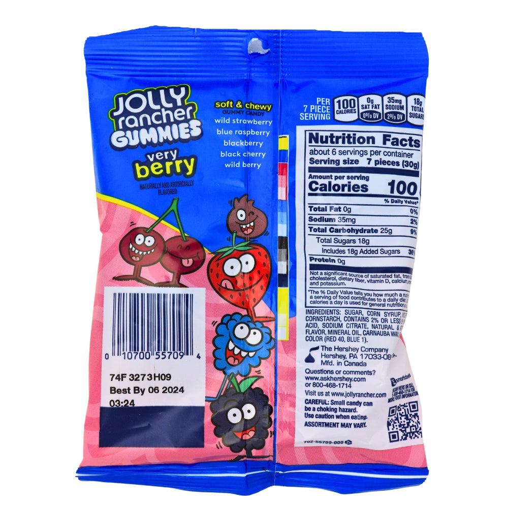 Jolly Rancher Gummies Very Berry - 6.5oz Nutrition Facts - Ingredients