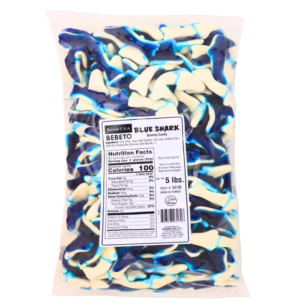 Kervan Blue Sharks Gummy Halal Candy-5lbs Nutrition Facts - Ingredients