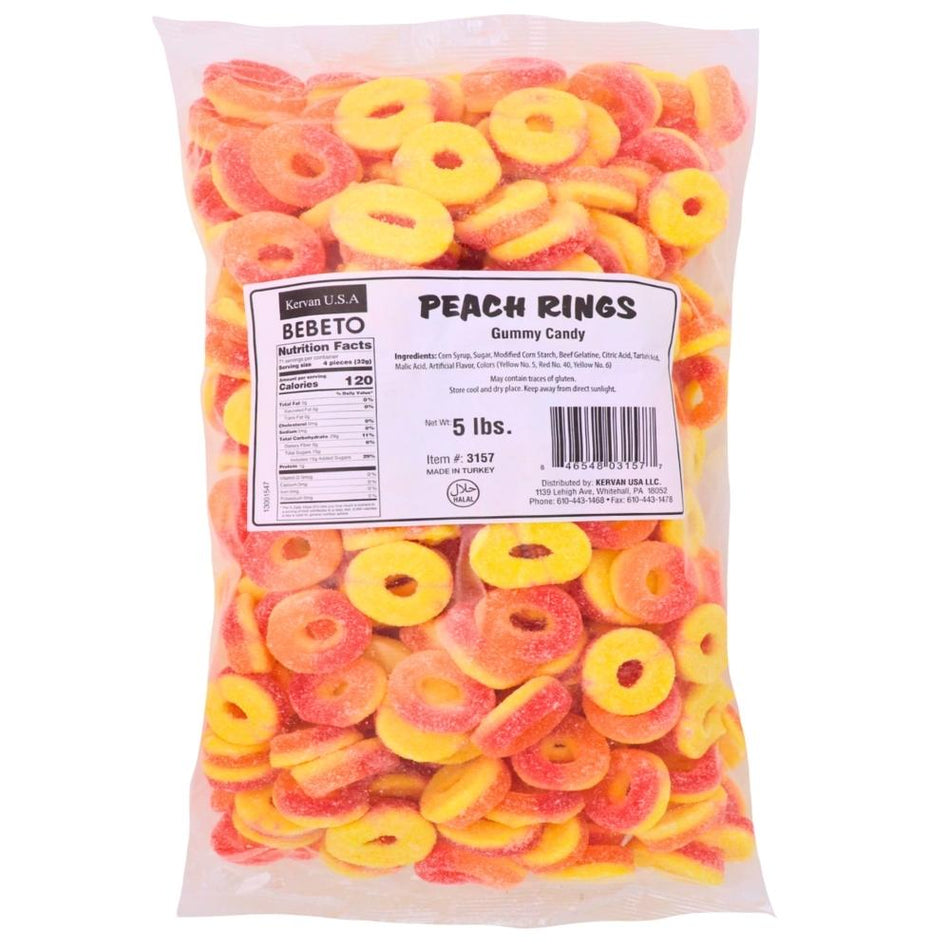 Kervan Peach Rings Gummy Candy-Halal Nutrition Facts - Ingredients