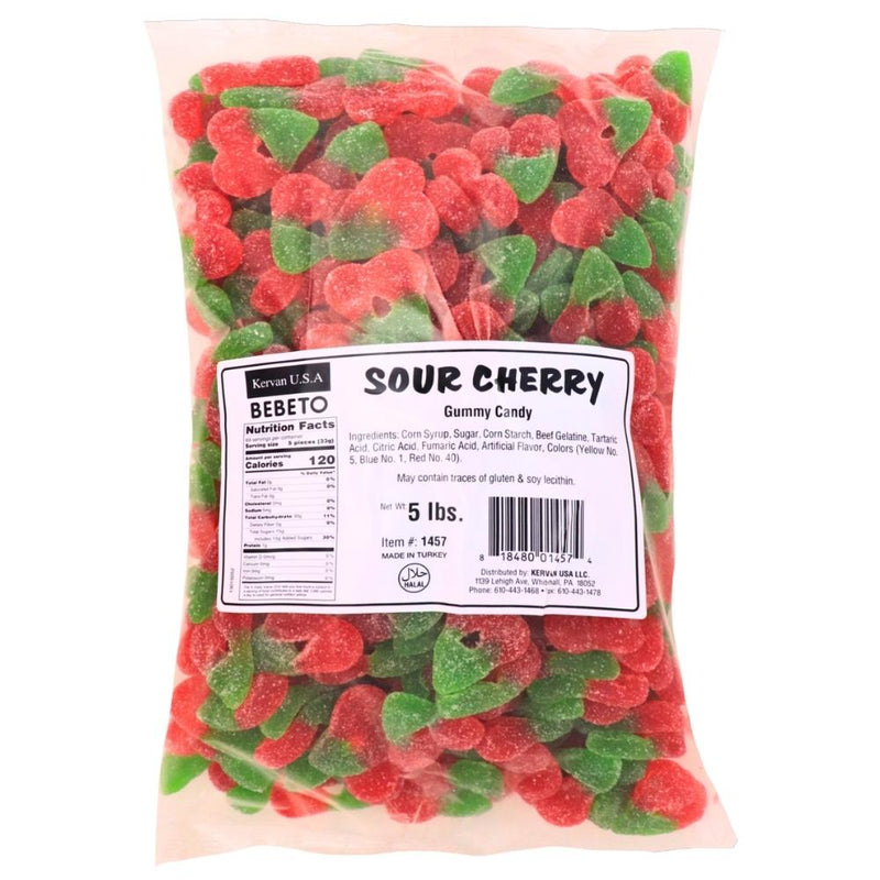Kervan Sour Cherries - 5lb Nutrition Facts - Ingredients - Kervan sour cherries - Cherry sour candy - Tangy cherry gummies - Sour cherry candy bulk - Chewy cherry sweets - Tart cherry treats - Cherrylicious snacks - Bulk sour candy - Kervan candy bag - Tangy fruit gummies - Cherry Candy - Sour Candy 