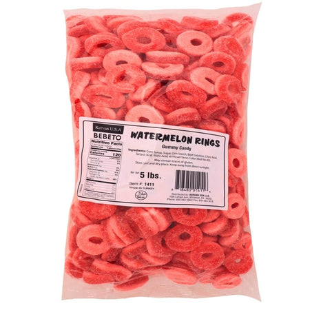 Kervan Watermelon Rings Gummy Candy-5 lbs. | Bulk Candies Nutrition Facts - Ingredients