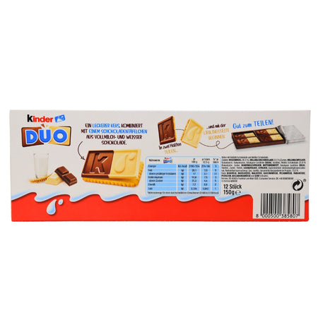 Kinder Duo - 150g Nutrition Facts Ingredients  - Kinder Chocolate - Kinder Duo - White Chocolate - Milk Chocolate