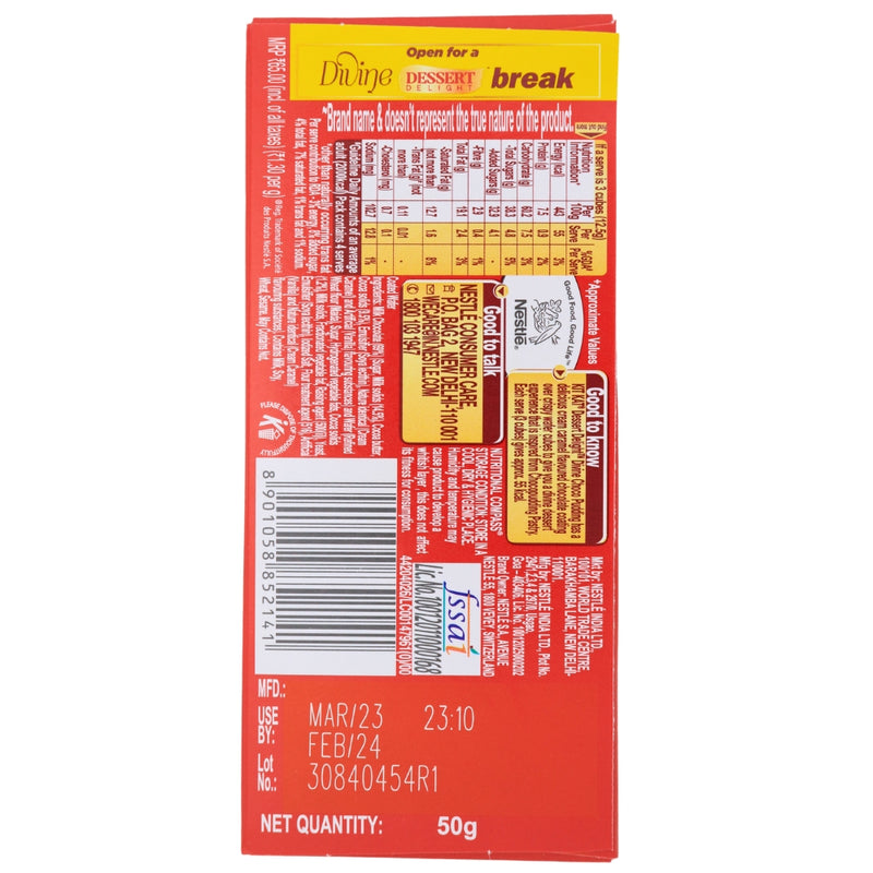 Kit Kat Dessert Delight Divine Choco Pudding (India) - 50g Nutrition Facts Ingredients