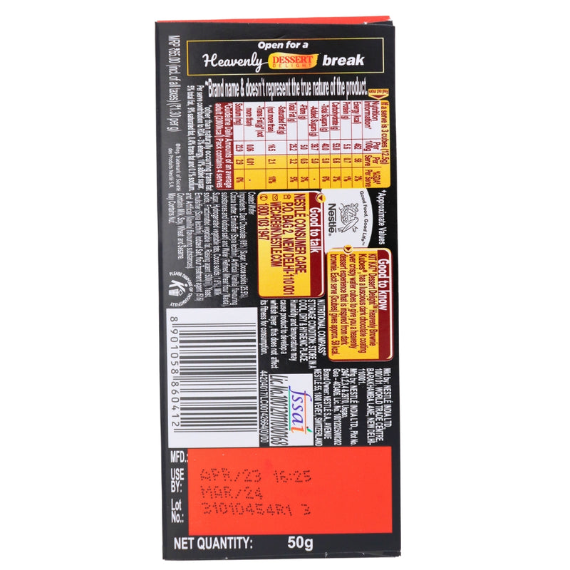 Kit Kat Dessert Delight Heavenly Brownie (India) - 50g Nutrition Facts Ingredients