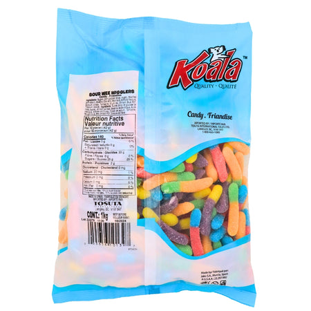 Koala Sour Wee Wigglers Candies-1 kg-Bulk Candy Canada Nutrient Facts - Ingredients 