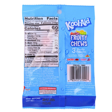 Kool-Aid Fruit Chews - 2.5oz Nutrition Facts Ingredients