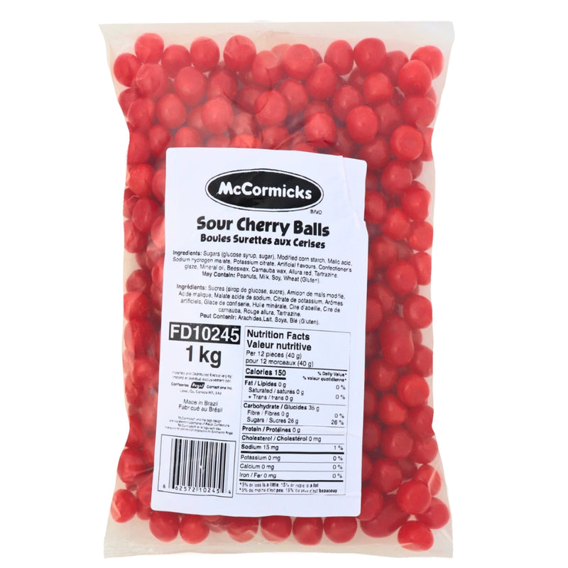 McCormick's Sour Cherry Balls - 1kg Nutrition Facts - Ingredients