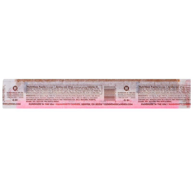 McCraws Neapolitan Taffy - 21g Nutrition Facts Ingredients - Taffy - Taffy Candy - Retro Taffy - Retro Candy - McCraws Taffy - McCraws Candy