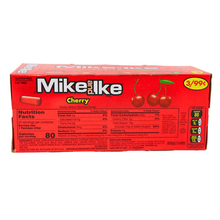 Mike and Ike Cherry 24pcs Nutrition Facts Ingredients
