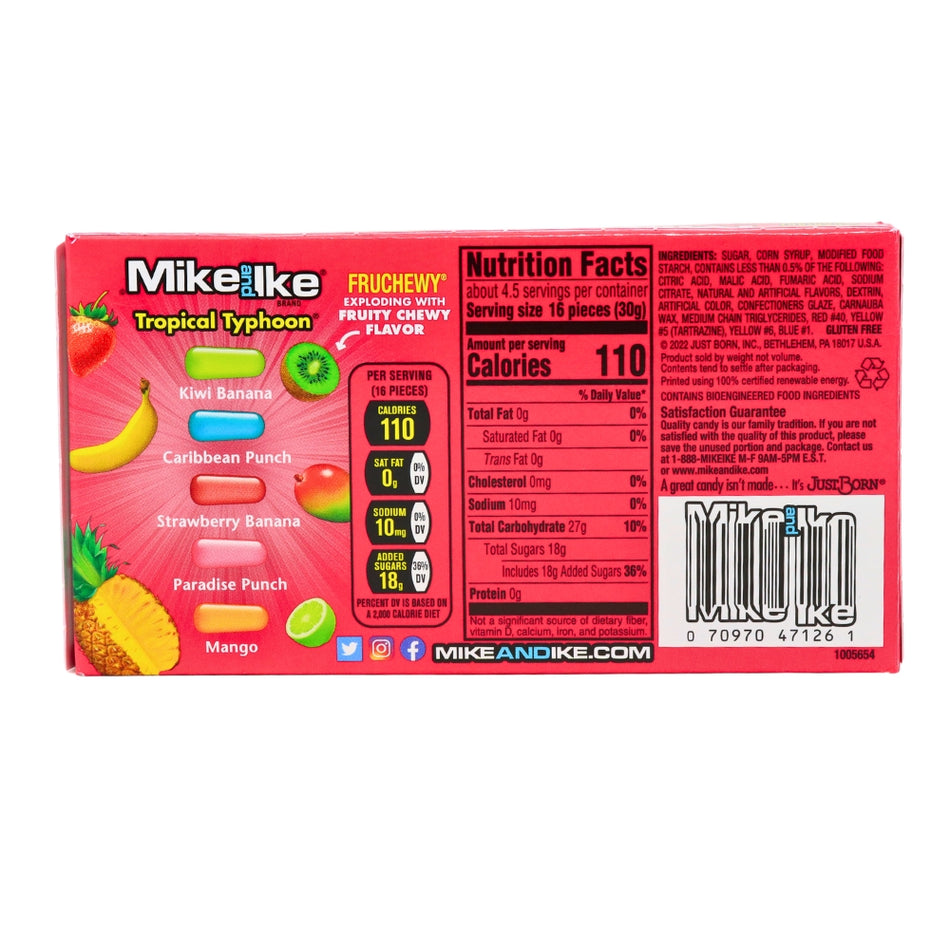 Mike and Ike Tropical Typhoon Theatre Pack - 5oz Nutrition Facts Ingredients