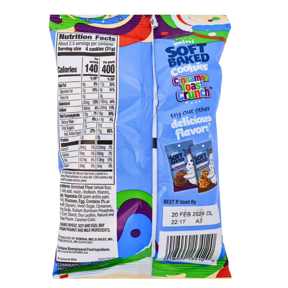 Pillsbury Soft Baked Mini Cinnamon Toast Crunch - 3oz Nutrition Facts Ingredients