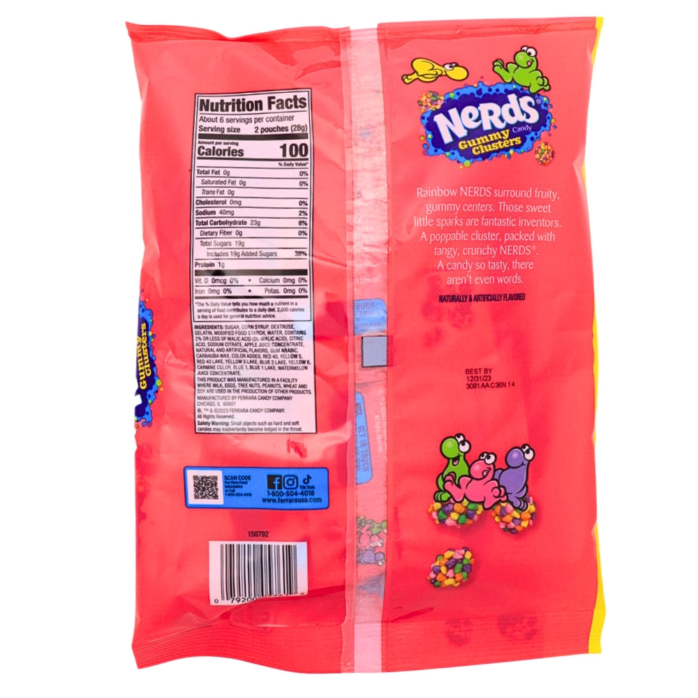Nerds Gummy Clusters Halloween - 6oz Nutrition Facts Ingredients