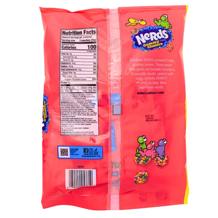 Nerds Gummy Clusters Halloween - 6oz Nutrition Facts Ingredients - nerds candy - gummy candy - Willy Wonka - Halloween Candy