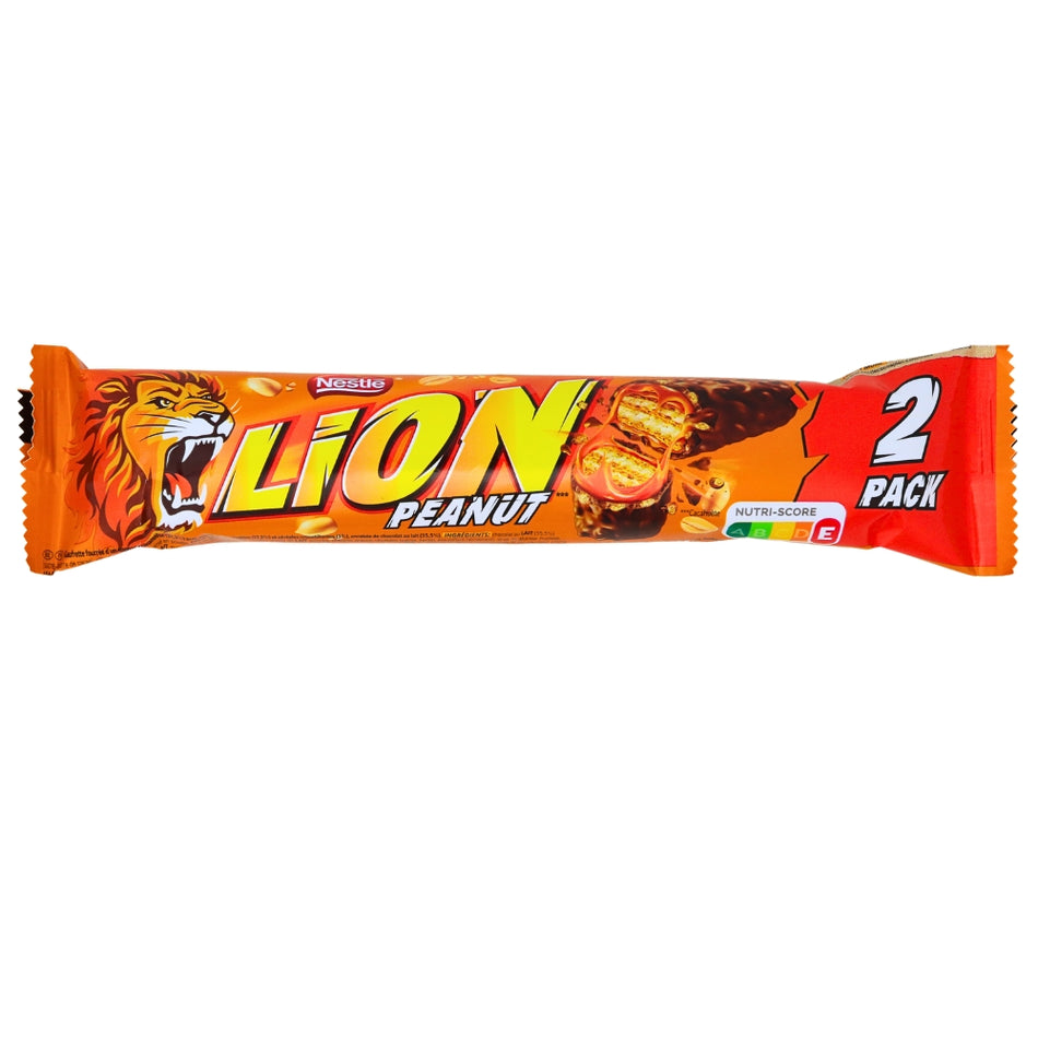 Nestle Lion Bar Peanut 2pack - 31g, lion bar, lion chocolate bar, lion peanut bar, british chocolate, british candy