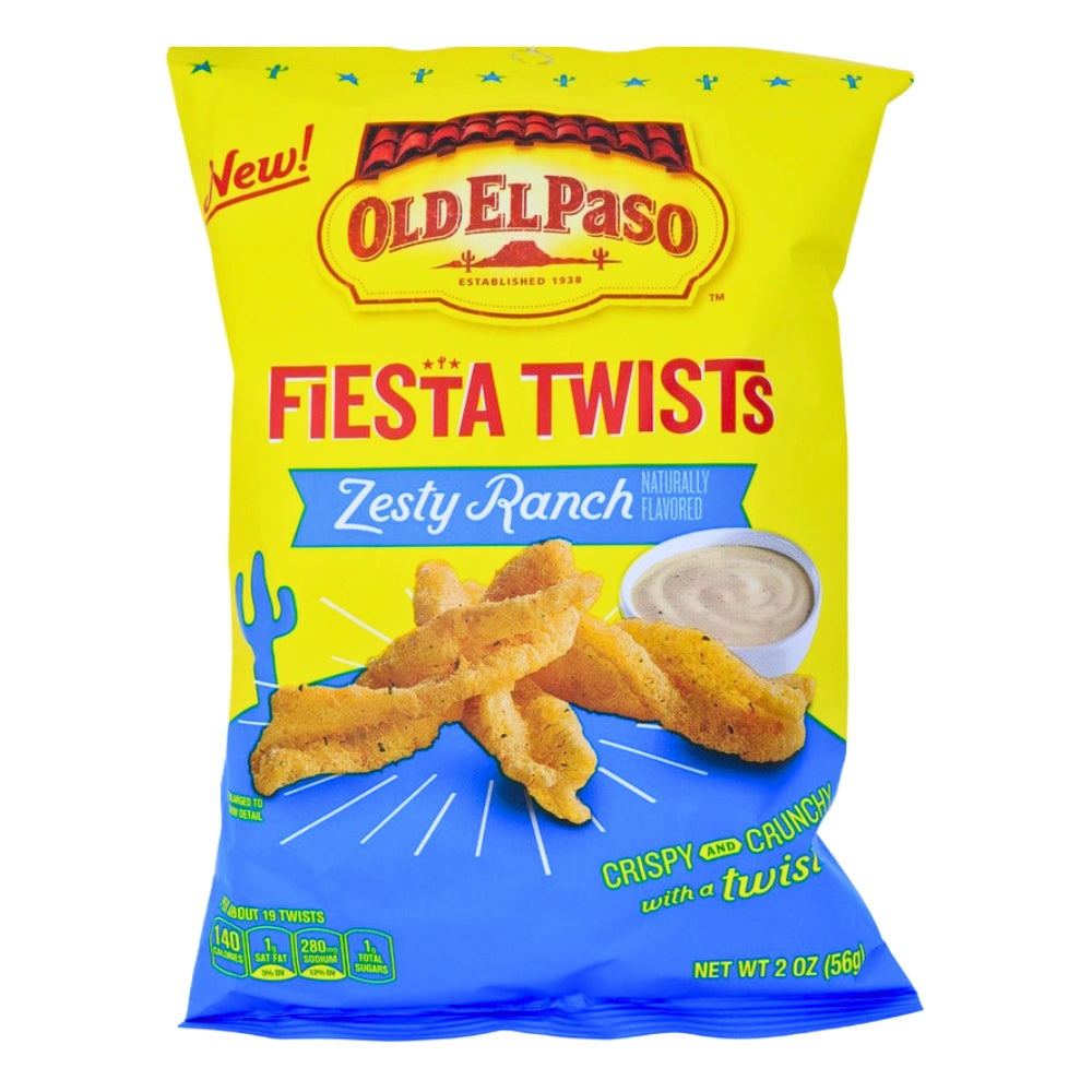 Old El Paso Fiesta Twists Zesty Ranch - 2oz - Old El Paso - Old El Paso Fiesta Twists - Old El Paso Fiesta Twists Zesty Ranch - Mexican Snack - Savoury Snack