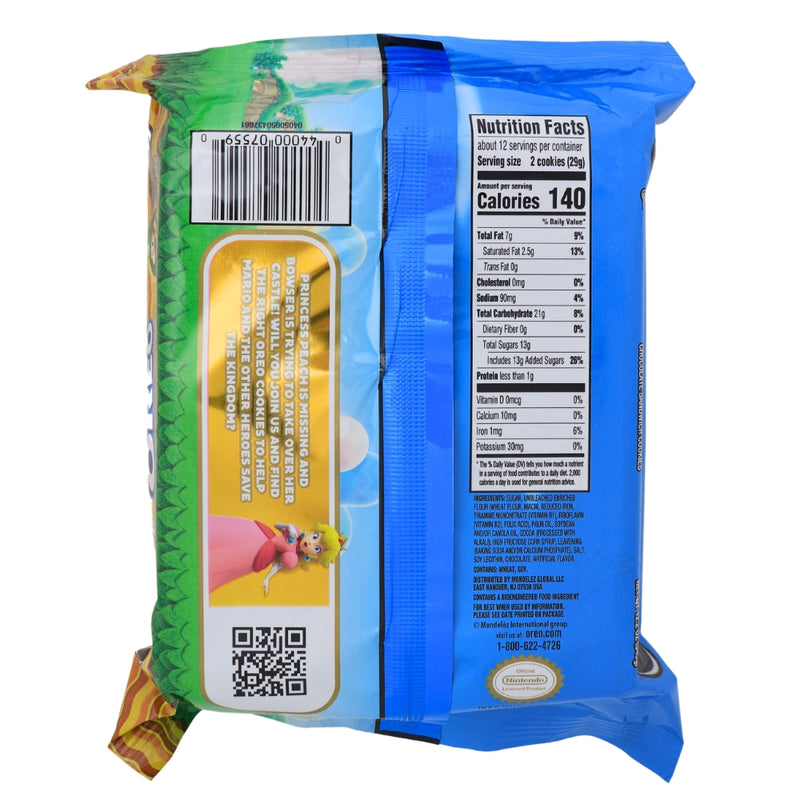 Oreo Super Mario - 12.2oz Nutrition Facts Ingredients -  Oreo Cookies - Oreo's - Super Mario Oreos - Oreos Super Mario