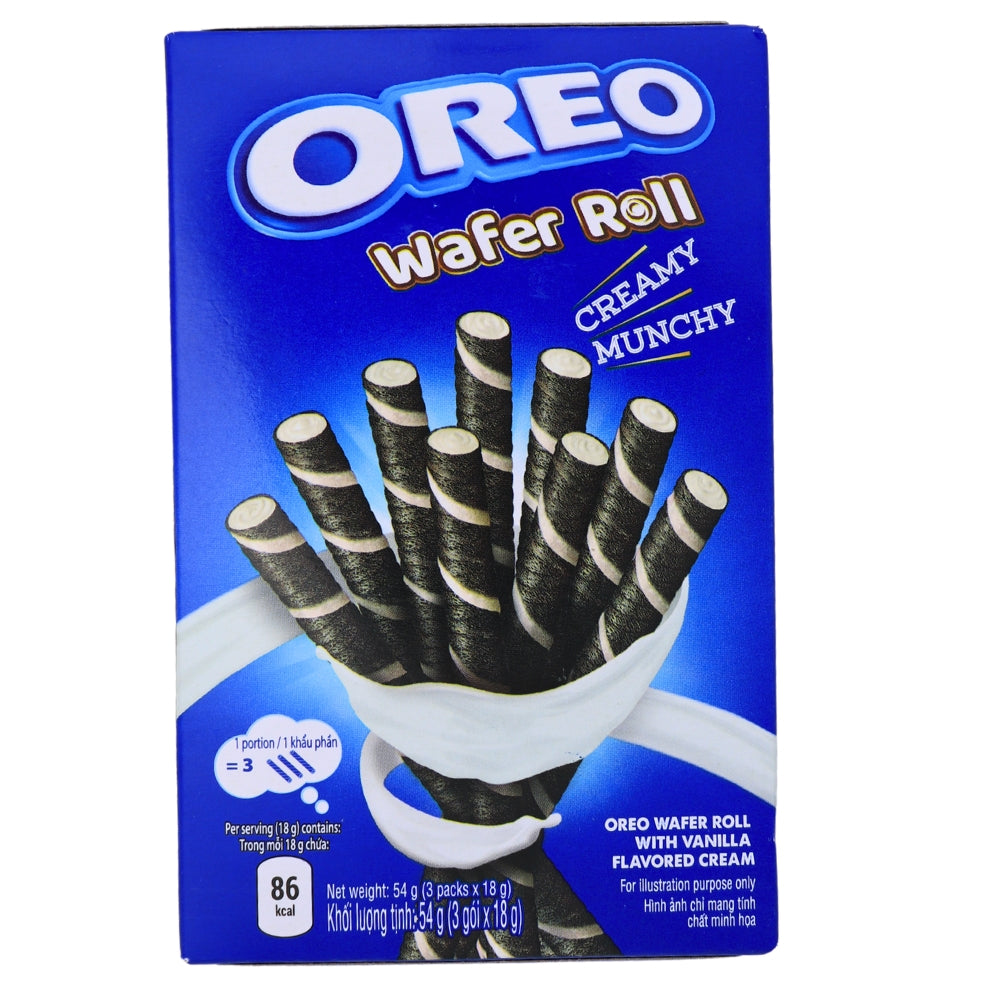 Oreo Wafer Roll Vanilla - 54g (Vietnam) - Oreo Wafer Roll Vanilla (Vietnam) - Vanilla Bliss - Whimsical Sweetness - Creamy Crunchy Delight - Bold Taste - Sweet Wonder - Roll of Happiness - Snack Symphony - Vietnam's Sweet Charm - Swirl of Joy - Oreo - Oreos - Oreo Rolls - Vietnam Snack