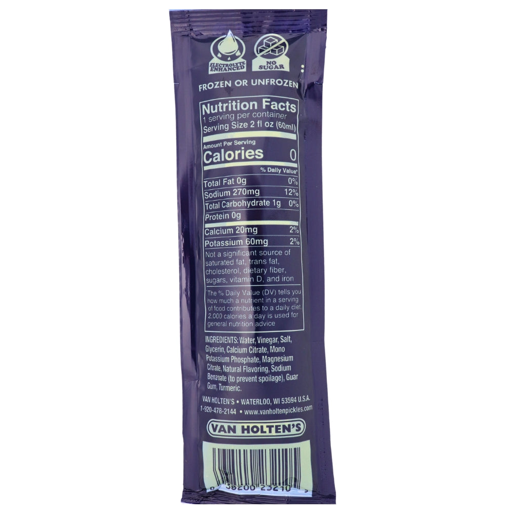 Van Holtens Pickle Ice Freeze Pop Nutrition Facts Ingredients