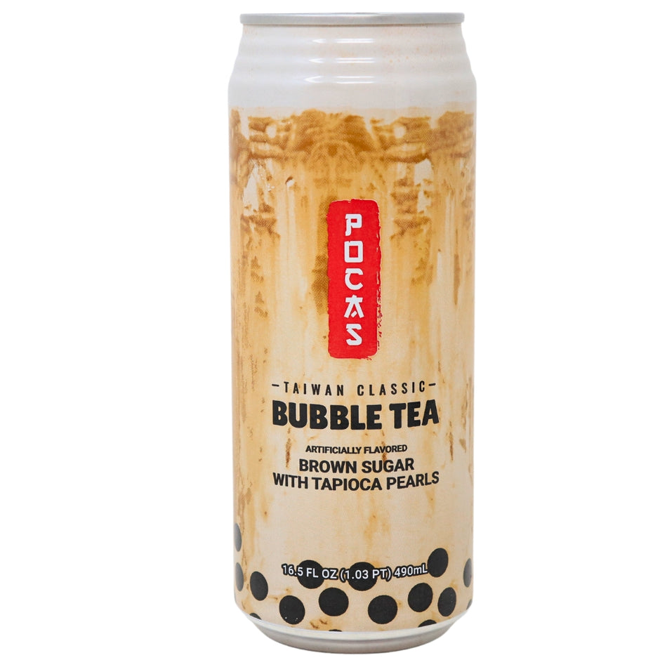 Pocas Bubble Tea with Tapioca Pearls Brown Sugar - 16.5oz - Pocas Bubble Tea - Brown Sugar Bubble Tea - Bubble Tea