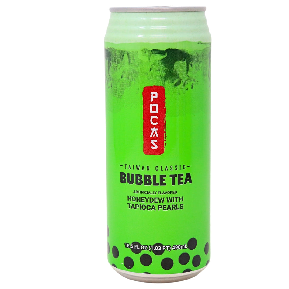 Pocas Bubble Tea with Tapioca Pearls Honeydew - 16.5oz - Pocas Bubble Tea - Honeydew Bubble Tea - Bubble Tea