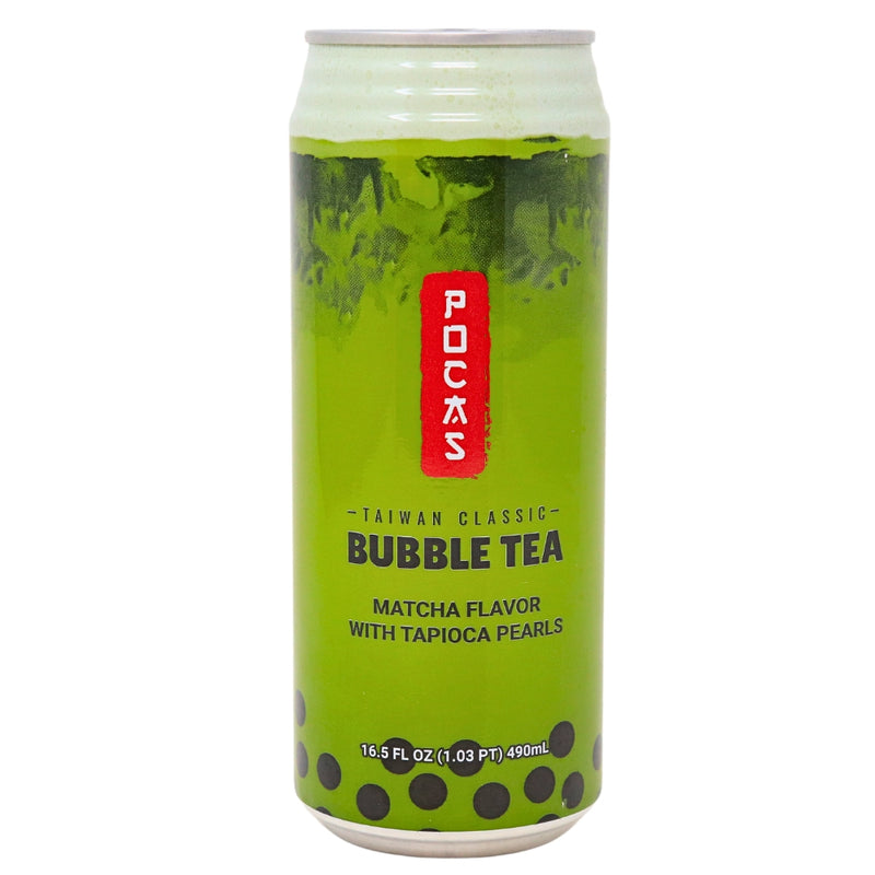 Pocas Bubble Tea with Tapioca Pearls Matcha - 16.5oz