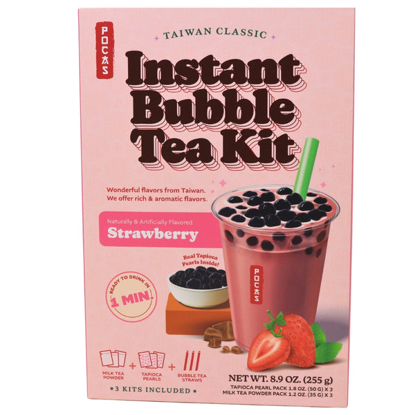 Pocas DIY Bubble Tea Kit Strawberry 3 Pack -  9oz
