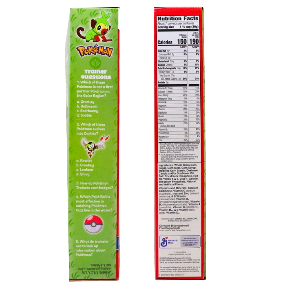 Pokemon Cereal Berry Bolt - 292g Nutrition Facts Ingredients